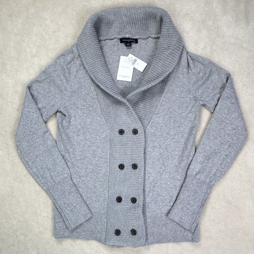Banana Republic Cardigan Shawl Collar Womens Small Wool Mohair Blend Lightweight
